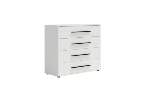 “Maxione” kumode, 99 cm, balta, minimālistisks dizains, klasiska forma, ideāli piemērota viesistabai vai atpūtas telpai