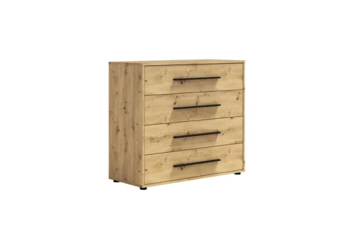 “Maxione” kumode, 99 cm, māksliniecisks ozols, minimālistisks dizains, klasiska forma, ideāli piemērota viesistabai vai atpūtas telpai