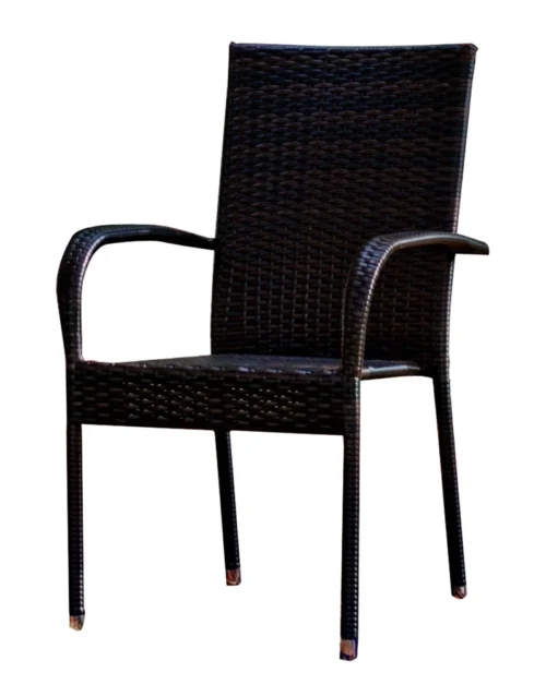 Sottile dārza krēsls 43×40 cm melns, funkcionāls rotangpalmas krēsls, klasisks un ērts dizains, lieliska izvēle dārzam