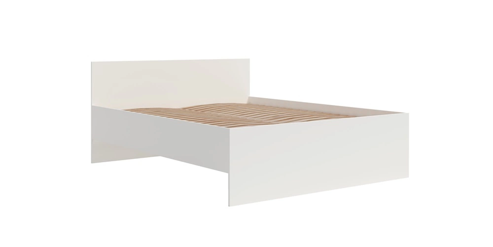 Maxione gulta, 160x200 cm, balta, ideāla guļamistabas gulta minimālisma cienītājiem, augsts un ērts galvgalis