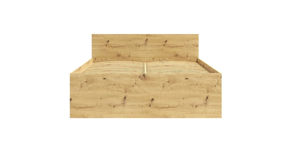 Maxione gulta 160x200 cm, mākslīgā ozola krāsā, ideāla guļamistabas gulta minimālisma cienītājiem, augsts un ērts galvgalis — изображение 3