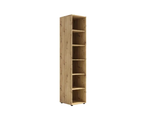 Maxione grāmatu plaukts, 45 cm, māksliniecisks ozols, funkcionāls grāmatu plaukts, ideāli piemērots pusaudža istabas vai biroja iekārtošanai, universāla forma