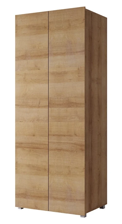 CALABRINI divdurvju skapis, 80 cm, zeltainais ozols, minimālistisks dizains, vienkāršas formas, ideāli piemērots guļamistabai vai gaitenim