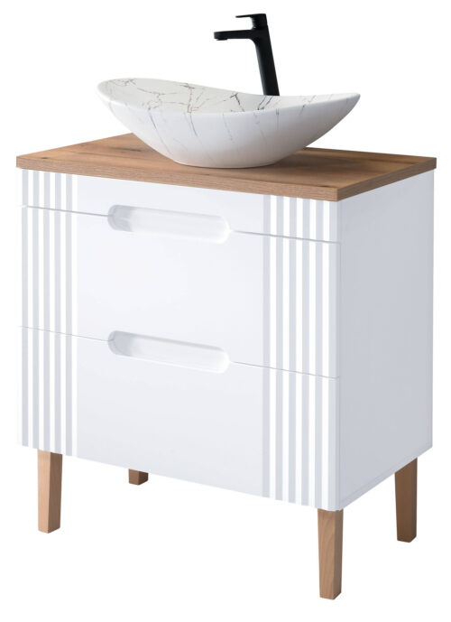 Skapītis 80 cm FIJI WHITE ar izlietni LENA MW17