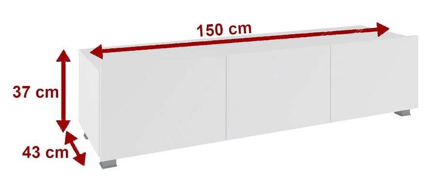 CALABRINI TV skapītis 150 cm, bēšs, ar pakarināšanas iespēju, minimālistisks dizains, vienkāršas formas, piemērots jebkuram interjeram — 2 attēls