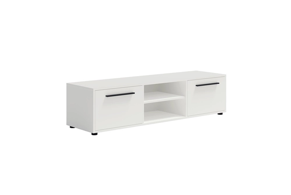 Maxione TV skapis, 150 cm, balts, vienkārša konstrukcija, TV skapis ar plauktu, minimālistisks un daudzpusīgs dizains