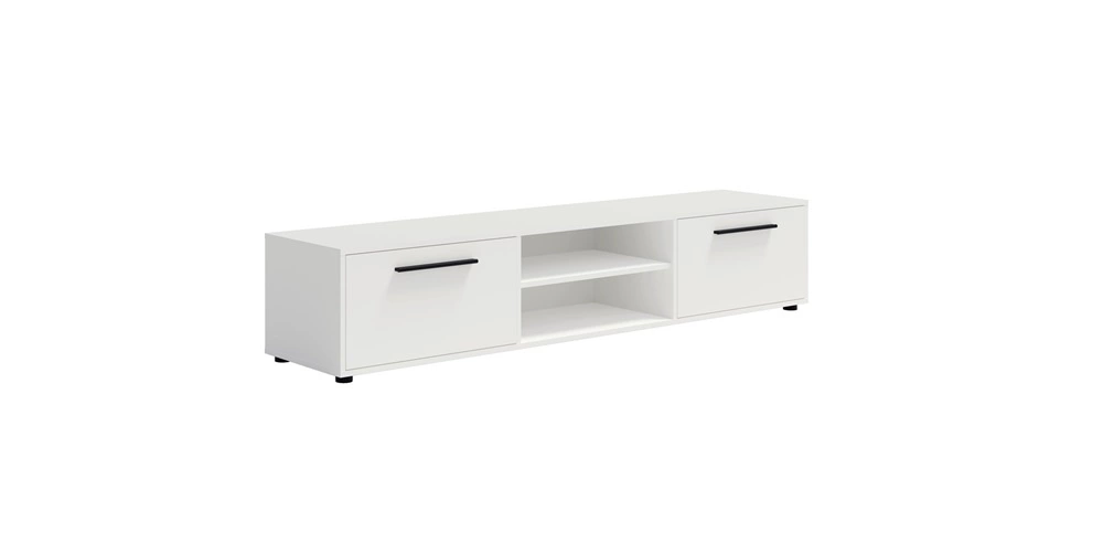 Maxione TV skapis, 190 cm, balts, ietilpīgs, klasisks stils, vienkāršs dizains, universālas krāsas