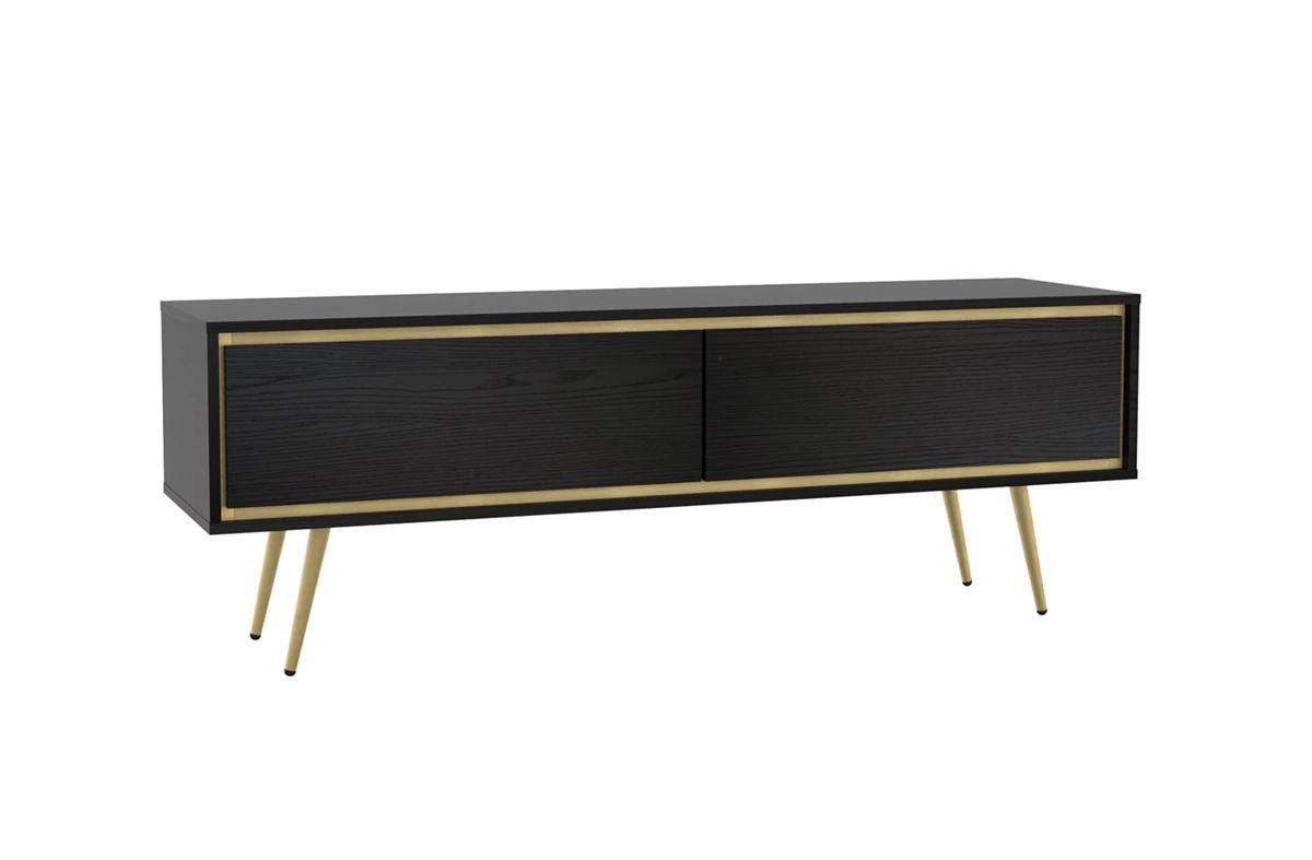 Nevea TV skapītis, 150 cm, bēšs, elegants skapītis, spilgtas krāsas, oriģināls dekors jebkuram interjeram, stabilas zelta kājas — 6 attēls