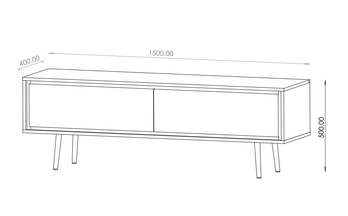 Nevea TV skapītis, 150 cm, bēšs, elegants skapītis, spilgtas krāsas, oriģināls dekors jebkuram interjeram, stabilas zelta kājas — 3 attēls