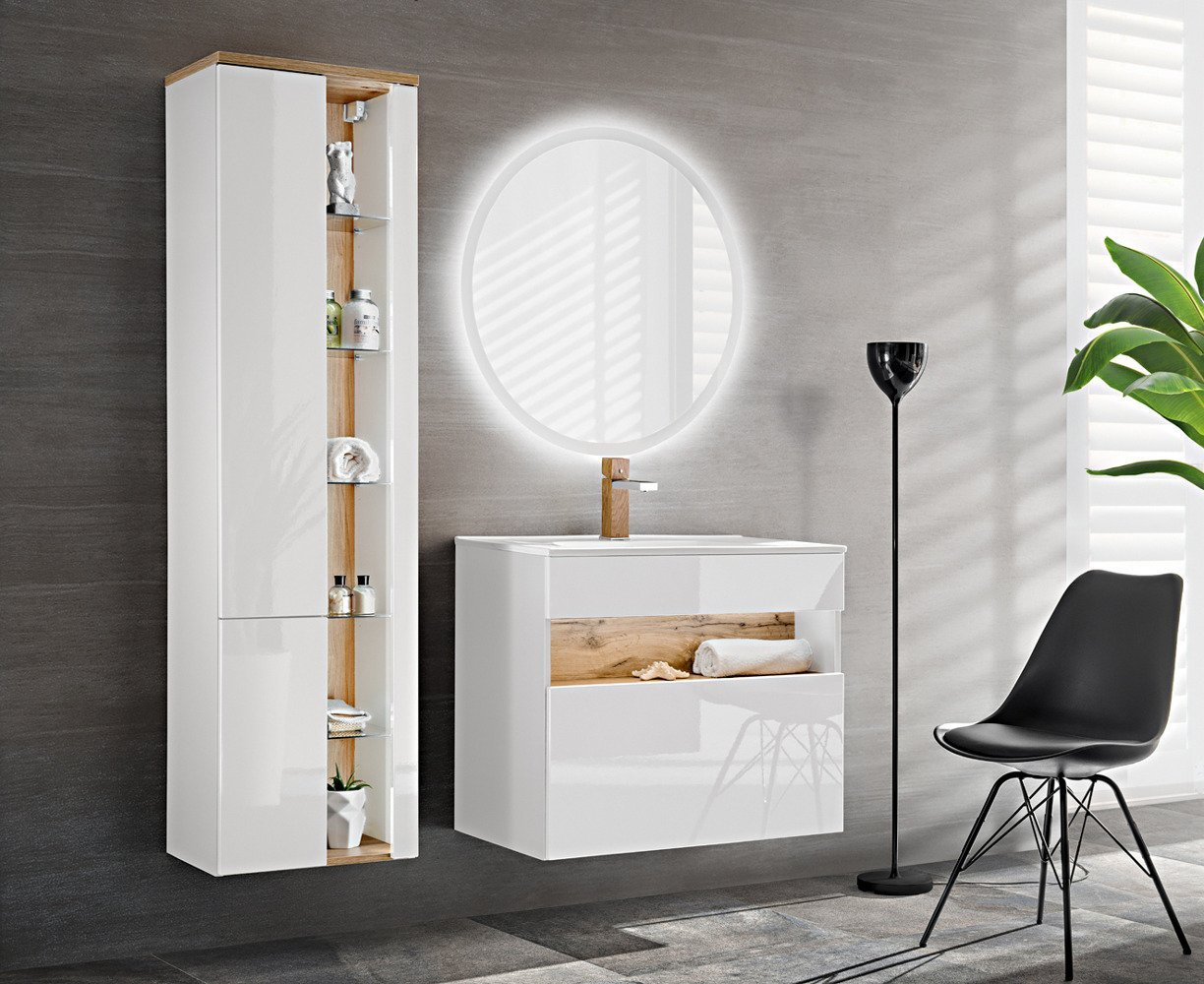 Bahama balts 80 cm izlietnes skapītis — изображение 3