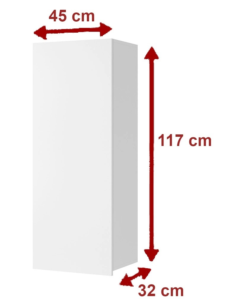CALABRINI 45 cm bēšs sienas skapis, minimālistisks dizains, stilīgs vitrīnas skapis viesistabai, vienkārša forma, piemērots jebkuram interjeram. — 2 attēls