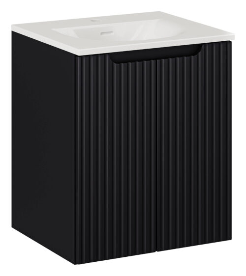 50 cm Nova Black izlietnes skapītis ar durvīm