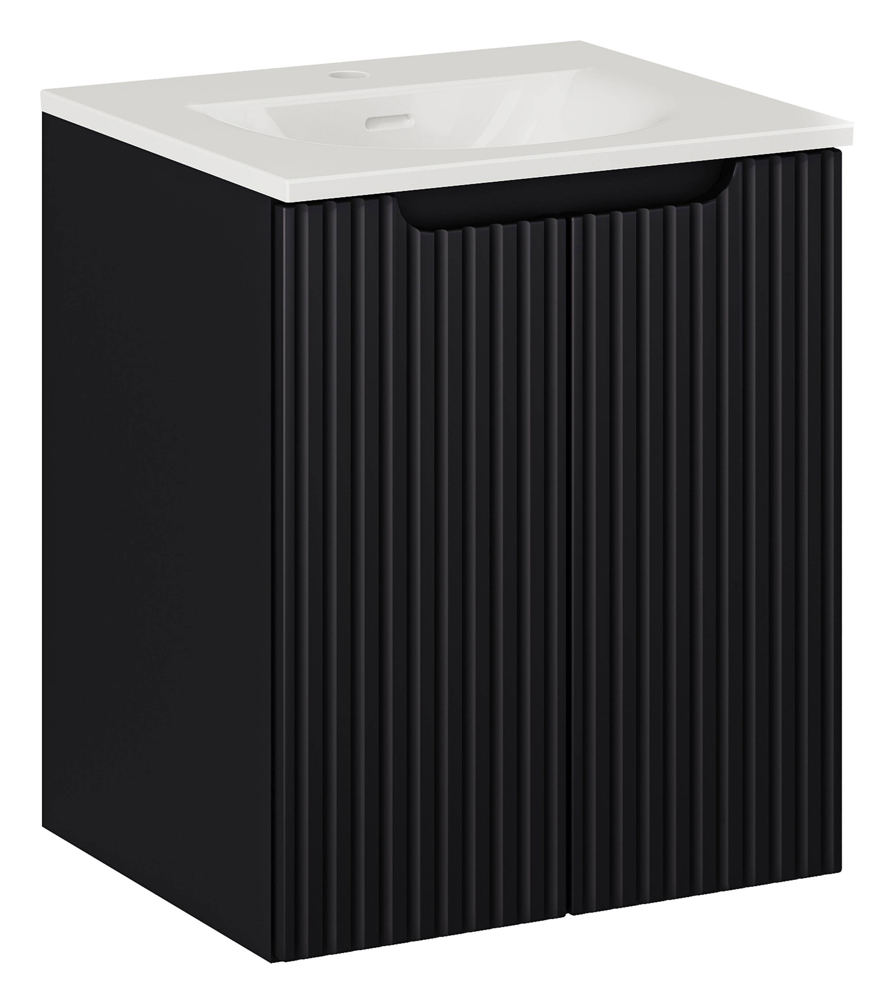 50 cm Nova Black izlietnes skapītis ar durvīm