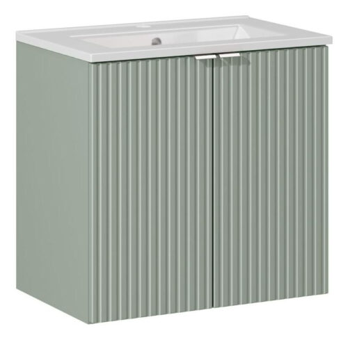 60 cm Line Reed Green izlietnes skapītis ar durvīm
