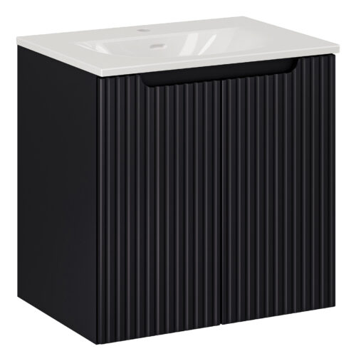 60 cm Nova Black izlietnes skapītis ar durvīm