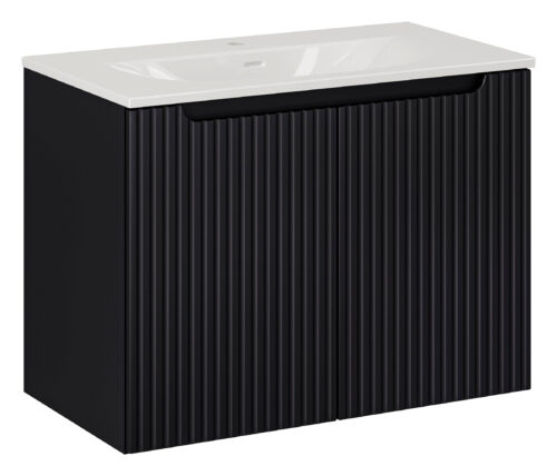 80 cm Nova Black izlietnes skapītis ar durvīm