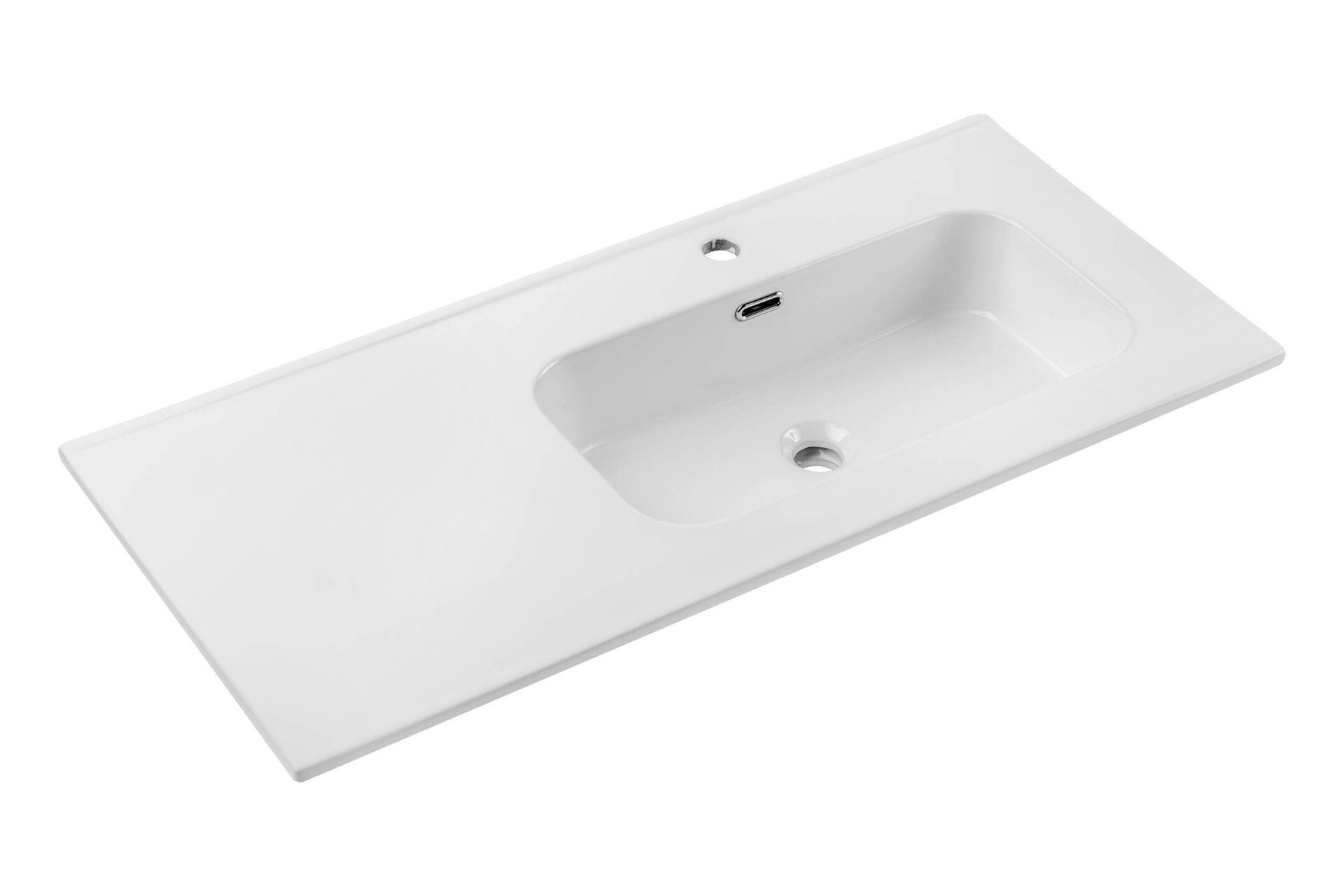 Keramikas mēbeļu izlietne 100 cm, labā puse, GO 2, 100CM, R, DP E-8095-100R, spīdīgi balta