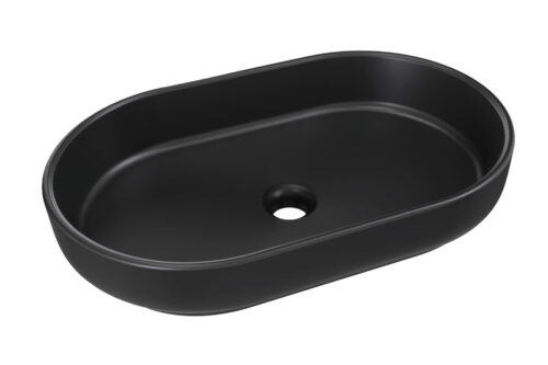 Keramikas izlietne uz virsmas RIVER 2 BLACK MATT UN 55 (E-6594) Matēti melna