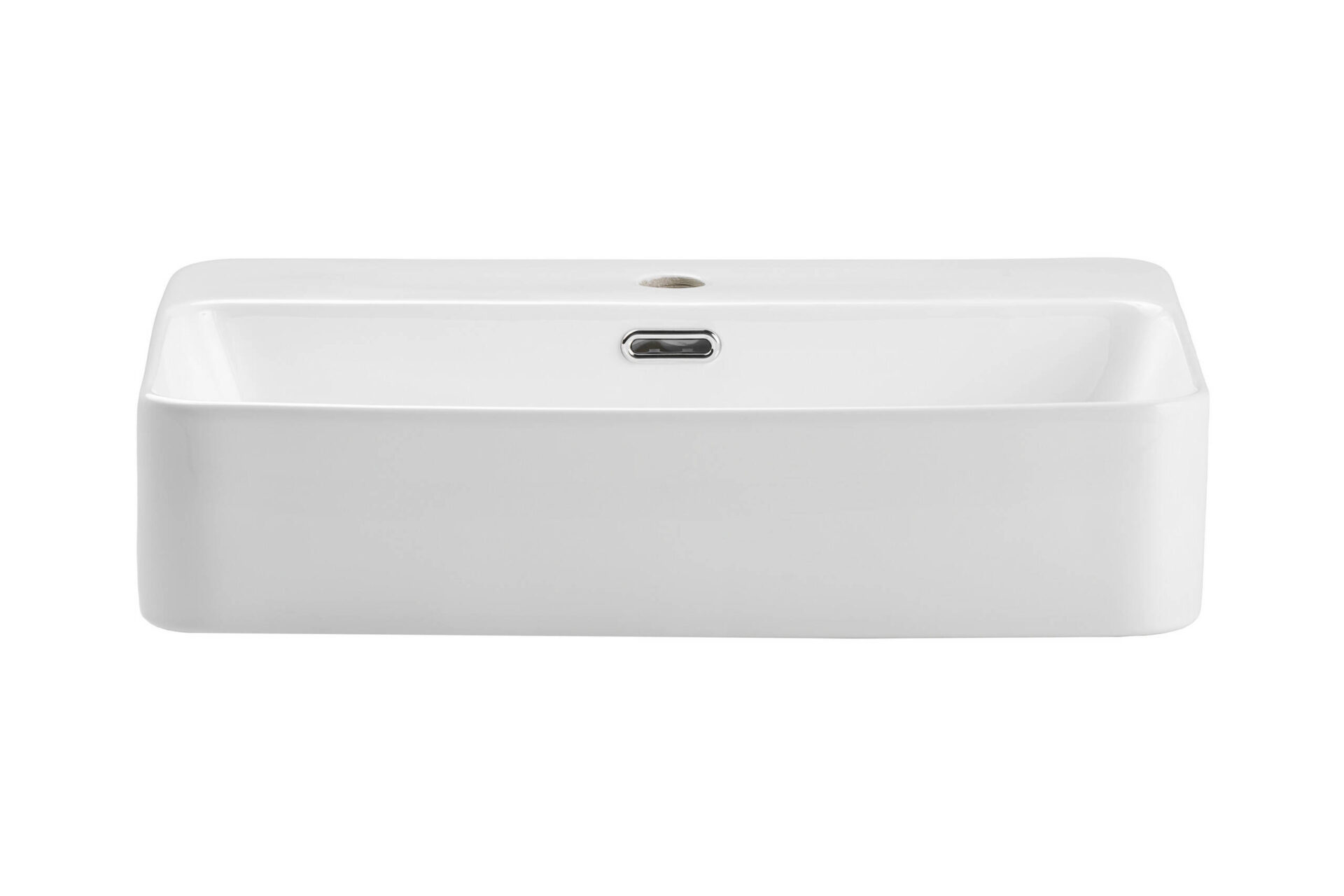 TRUST 2 WHITE E-6282 Balta, glancēta keramikas izlietne uz virsmas — изображение 2