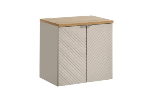 Divu durvju vannas istabas skapītis ar darba virsmu, 60 cm, Viva Cashmere Oak, Coast Evoke