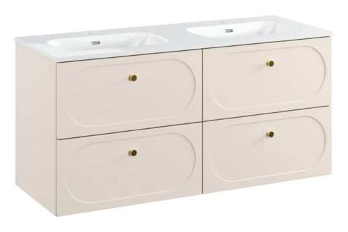 Izlietnes skapīšu mēbeļu komplekts 120 cm, 4 atvilktnes, Donna Sand