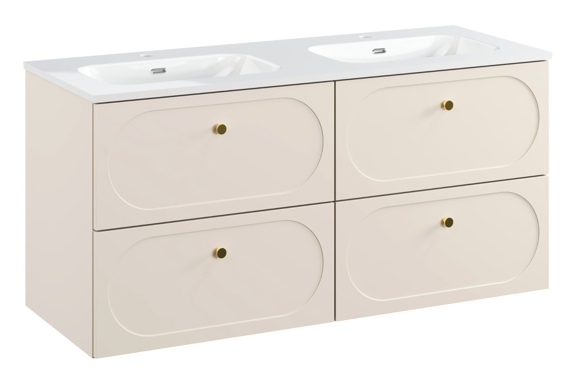 Izlietnes skapīšu mēbeļu komplekts 120 cm, 4 atvilktnes, Donna Sand