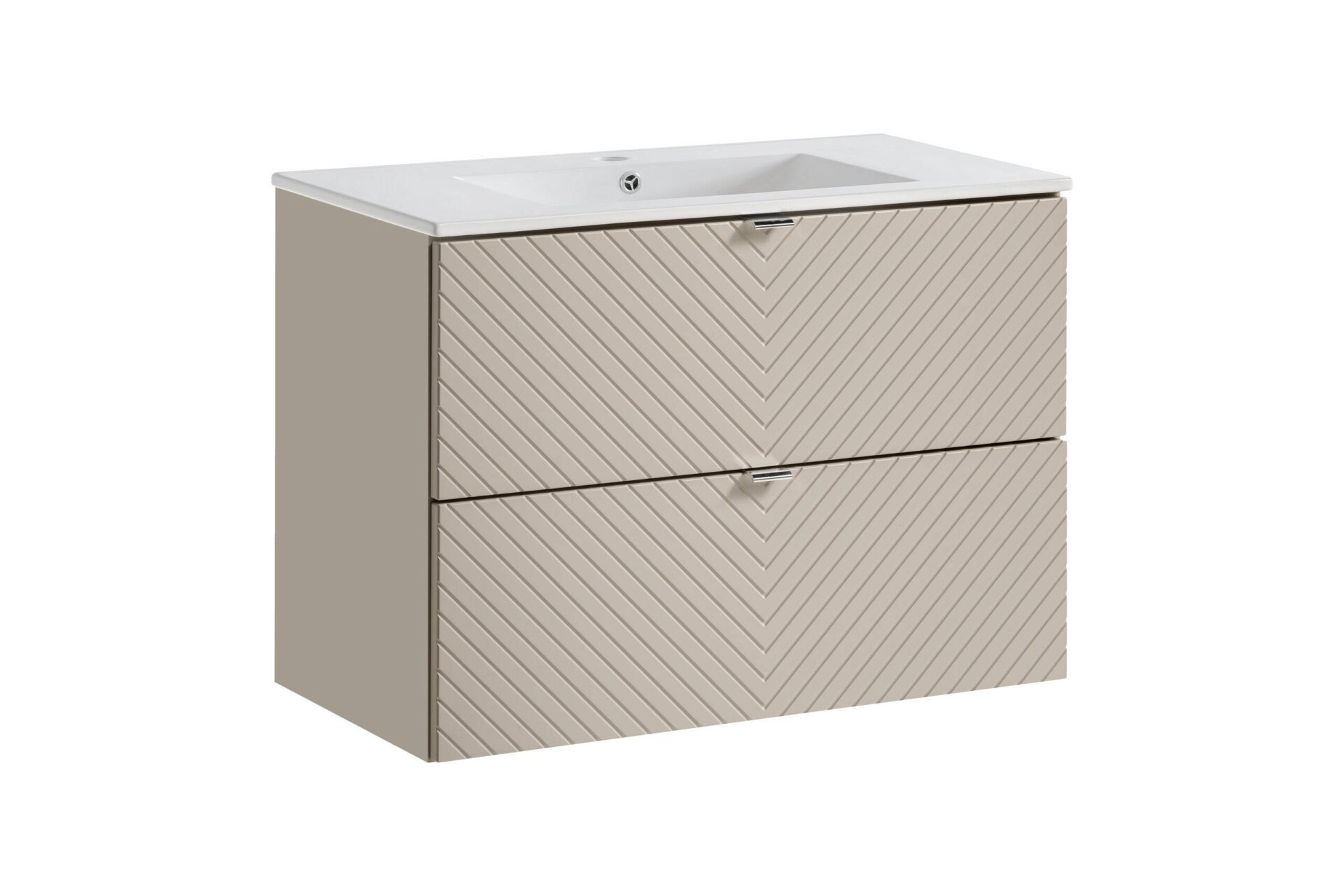 Vannas istabas skapītis ar izlietni, 80 cm, 2 atvilktnes, Viva Cashmere