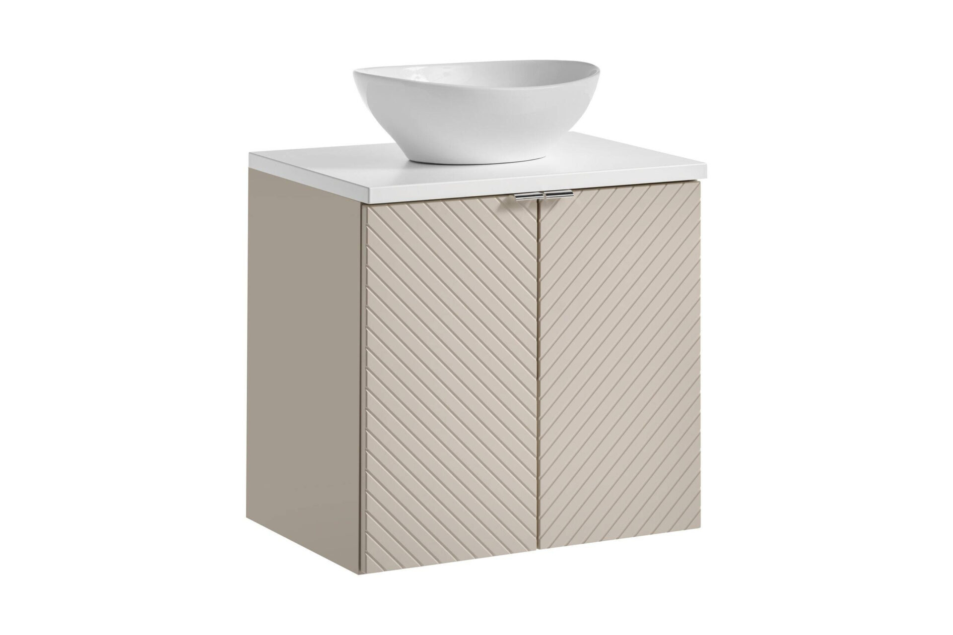 Ванна istabas skapītis ar izlietni un 2D darba virsmas komplektu, 60 см, Viva Cashmere White