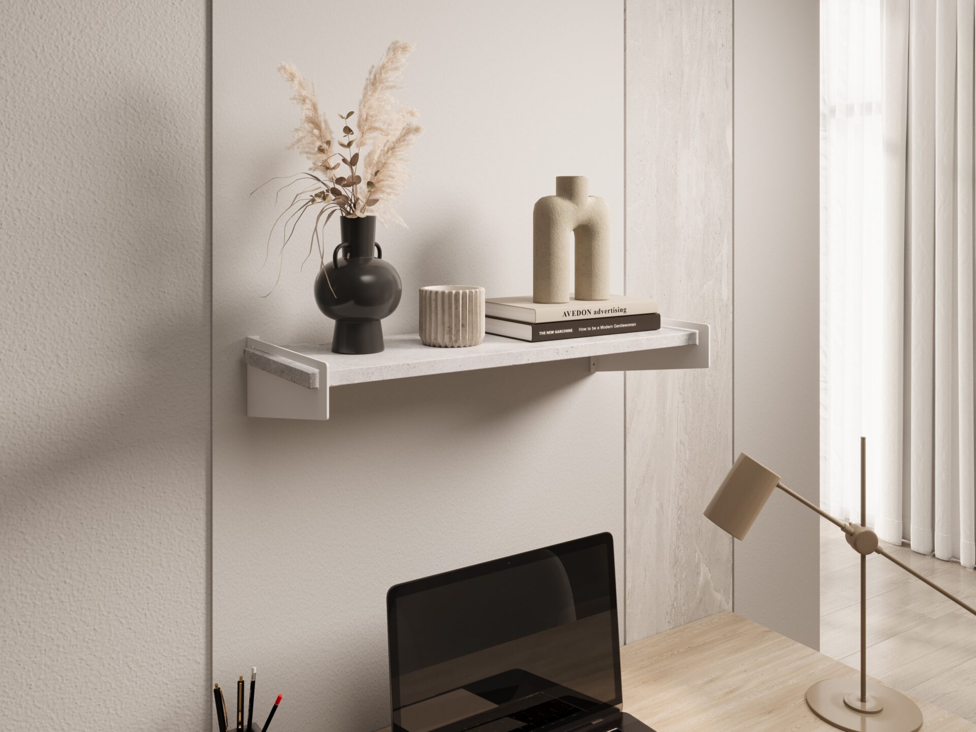 Ovo plaukts, balts/betons, ADRK — 2 attēls