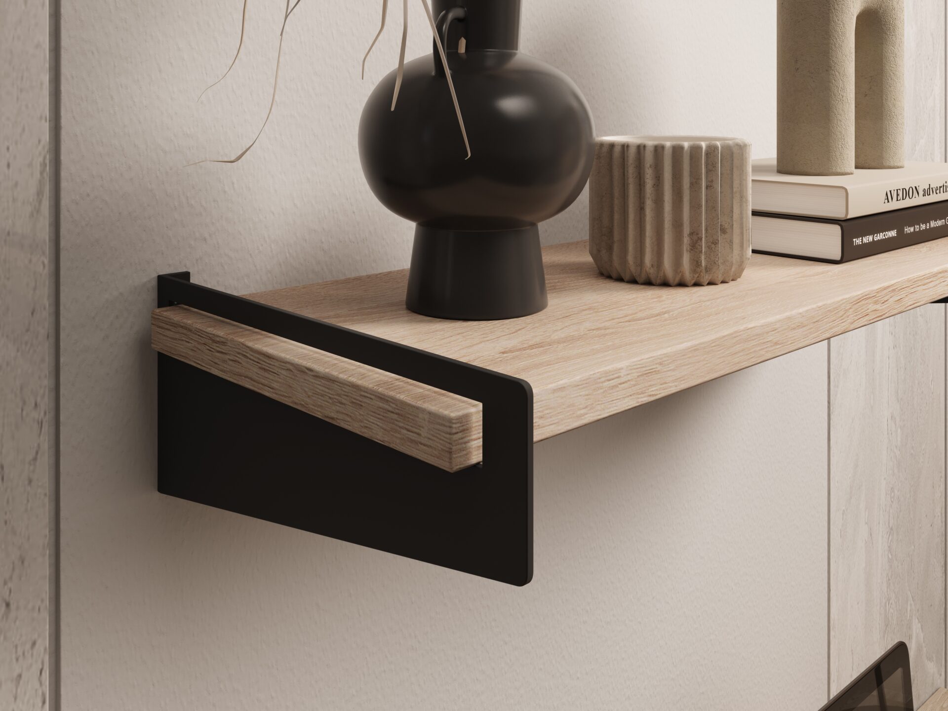 Olu plaukts, melns/Sonoma, ADRK — 2 attēls