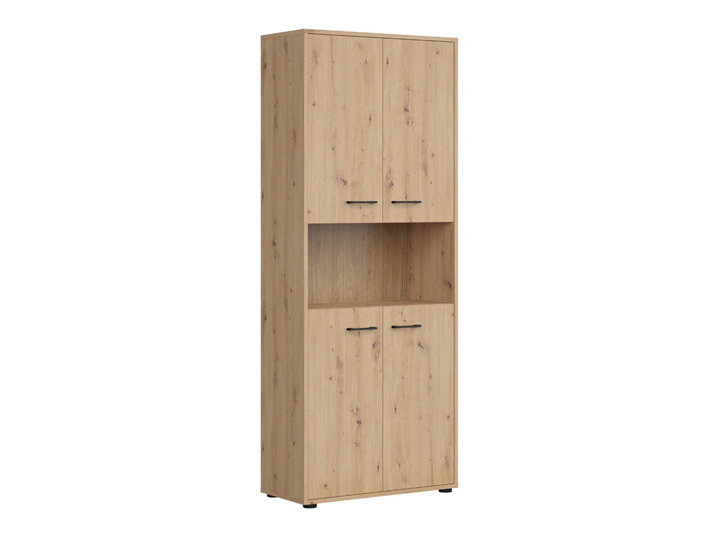 SPACE OFFICE grāmatu plaukts ar 4 durvīm, 80 cm, mākslīgā ozola krāsā