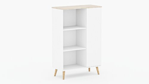FONZI grāmatu plaukts 90×40 balts/Sonoma ADRK