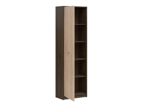 NEPO PLUS grāmatu plaukts ar vienviru durvīm, 60 cm, cēls ozols/sonoma ozols