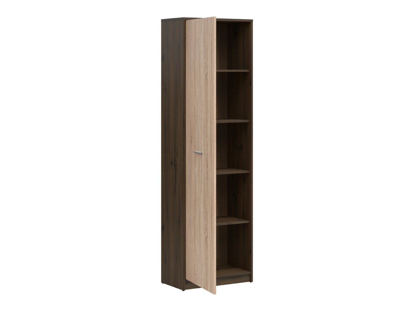 NEPO PLUS grāmatu plaukts ar vienviru durvīm, 60 cm, cēls ozols/sonoma ozols