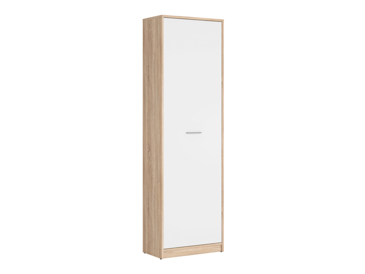 NEPO PLUS grāmatu plaukts ar vienviru durvīm, 60 cm, Sonoma ozols/balts