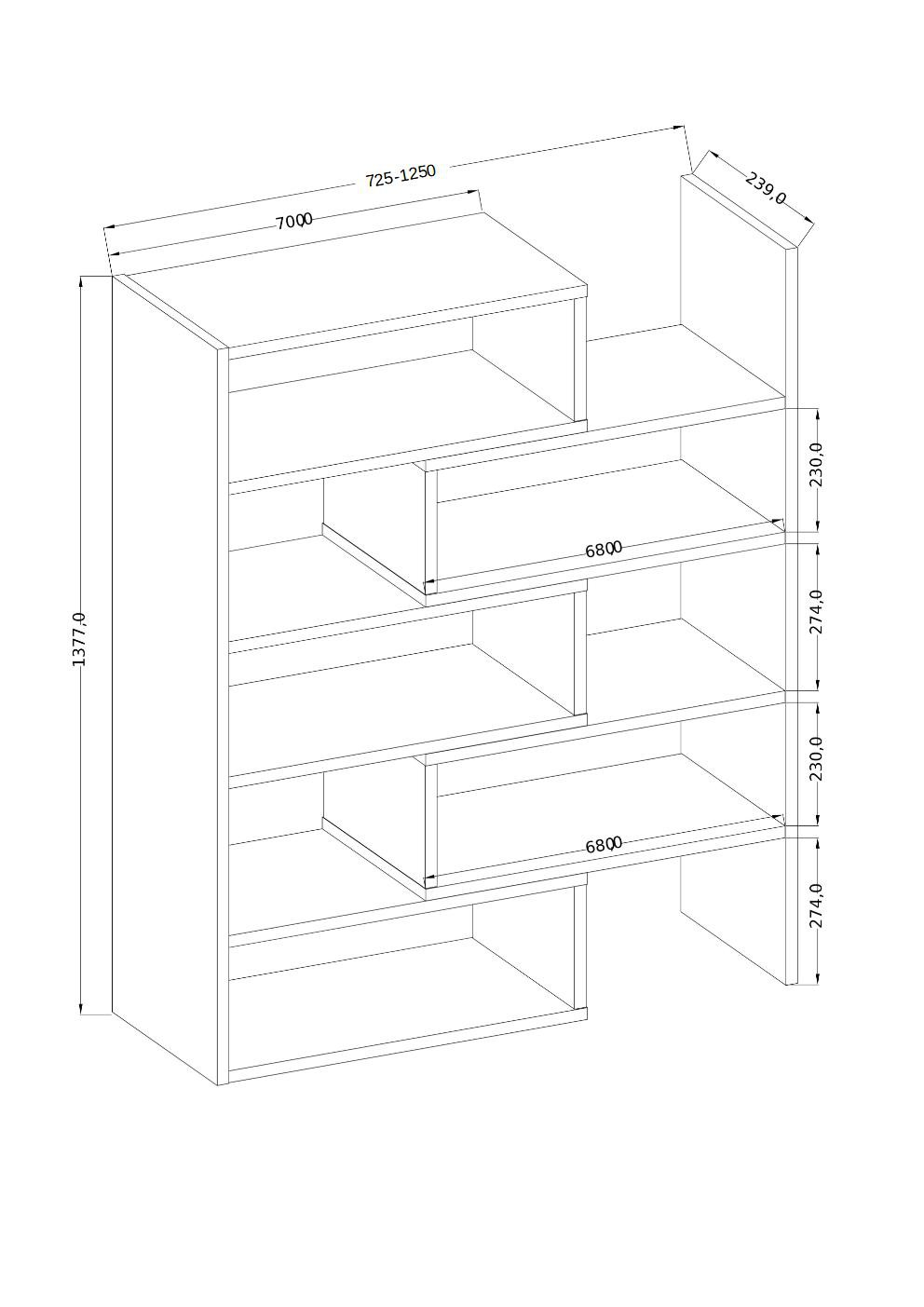 KARDAL Artisan ADRK grāmatu plaukts — 3 attēls