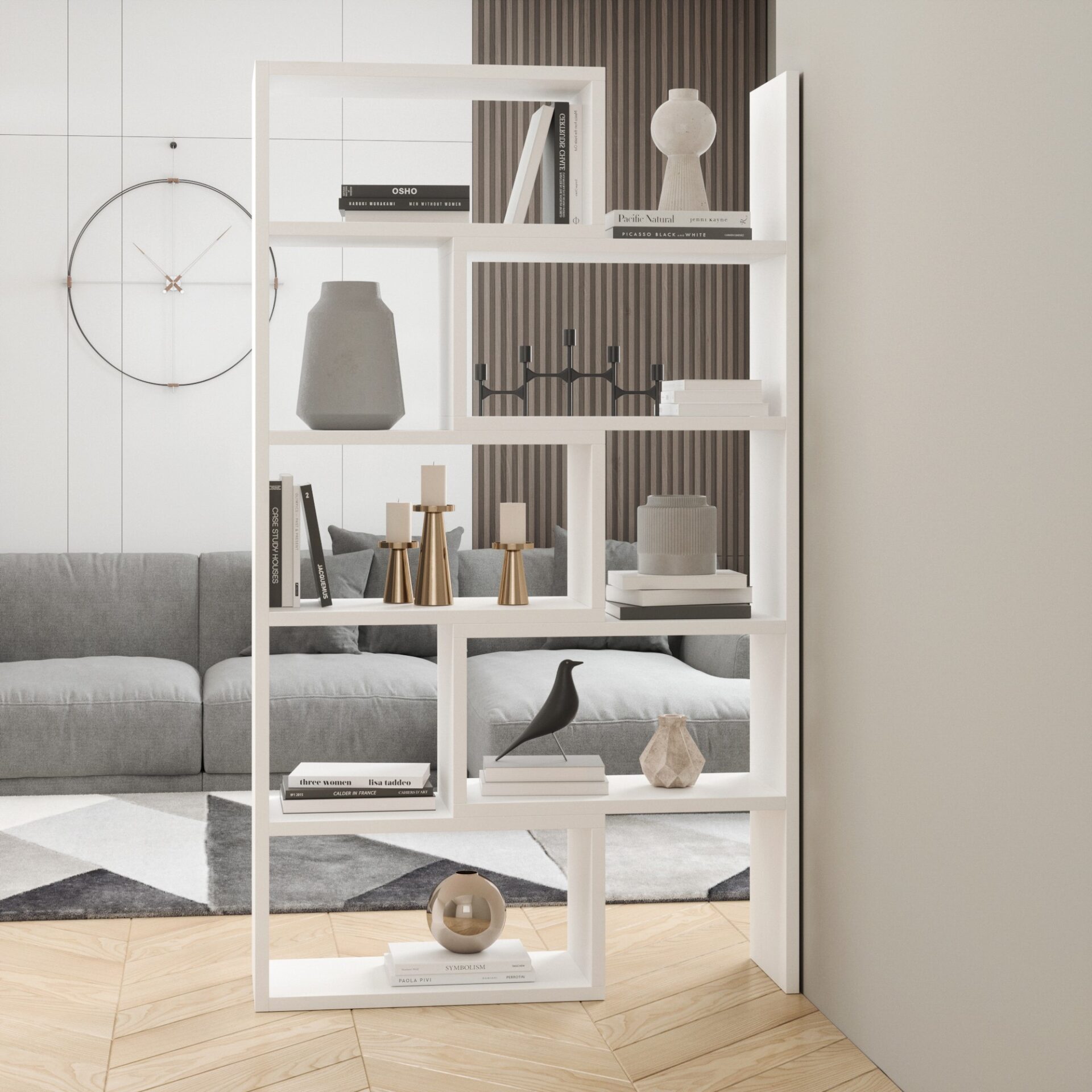 KARMELO balts ADRK grāmatu plaukts — 2 attēls
