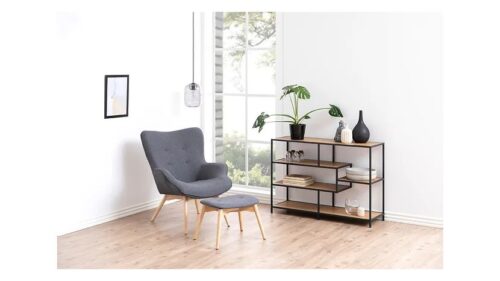 Seaford zems metāla plaukts 114×78 cm ar 4 plauktiem, meža ozola krāsā