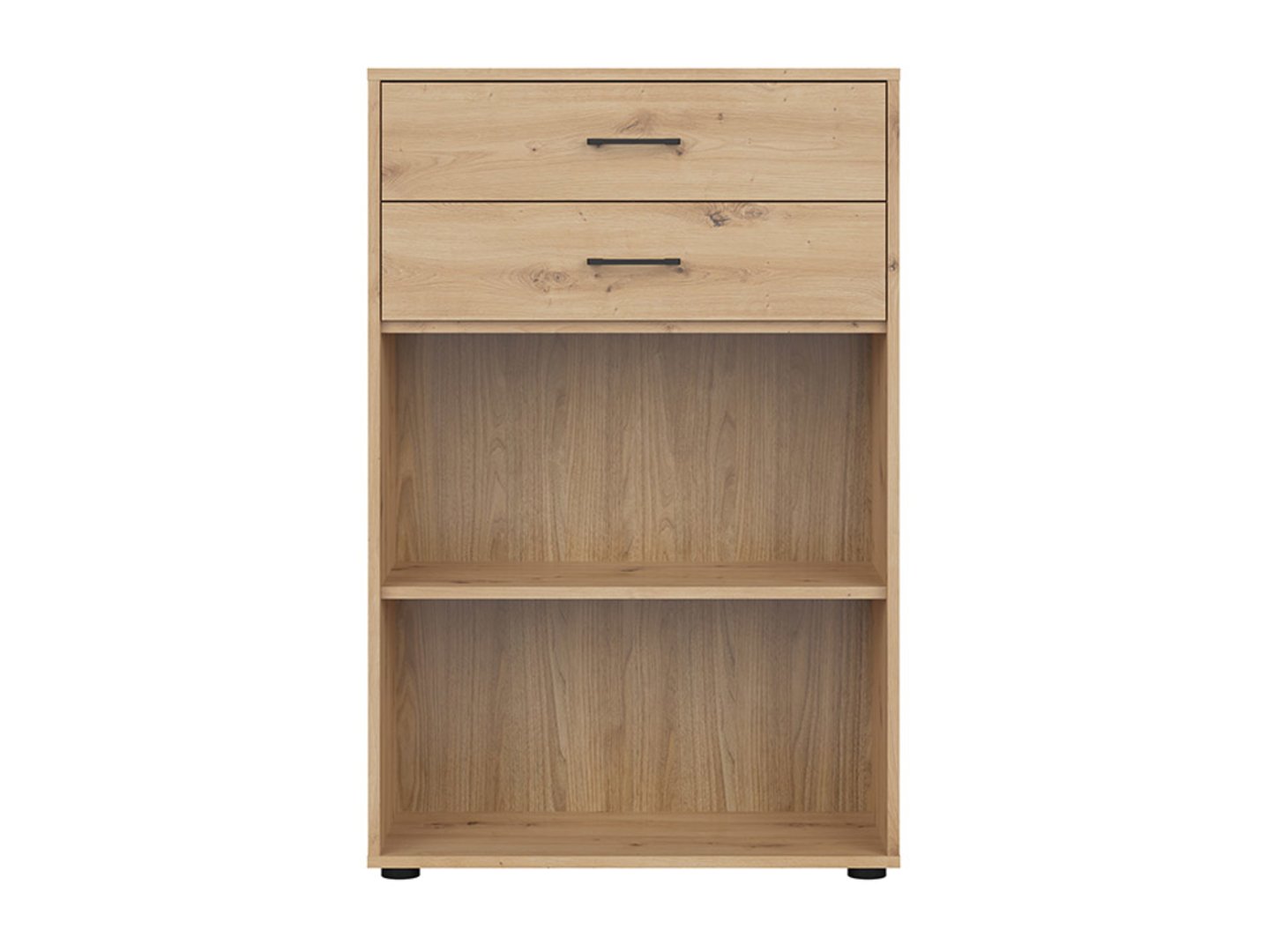 Zems plaukts ar divām atvilktnēm SPACE OFFICE 80 cm, ozolkoka krāsā — 3 attēls
