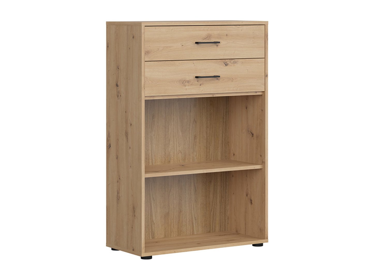 Zems plaukts ar divām atvilktnēm SPACE OFFICE 80 cm, ozolkoka krāsā
