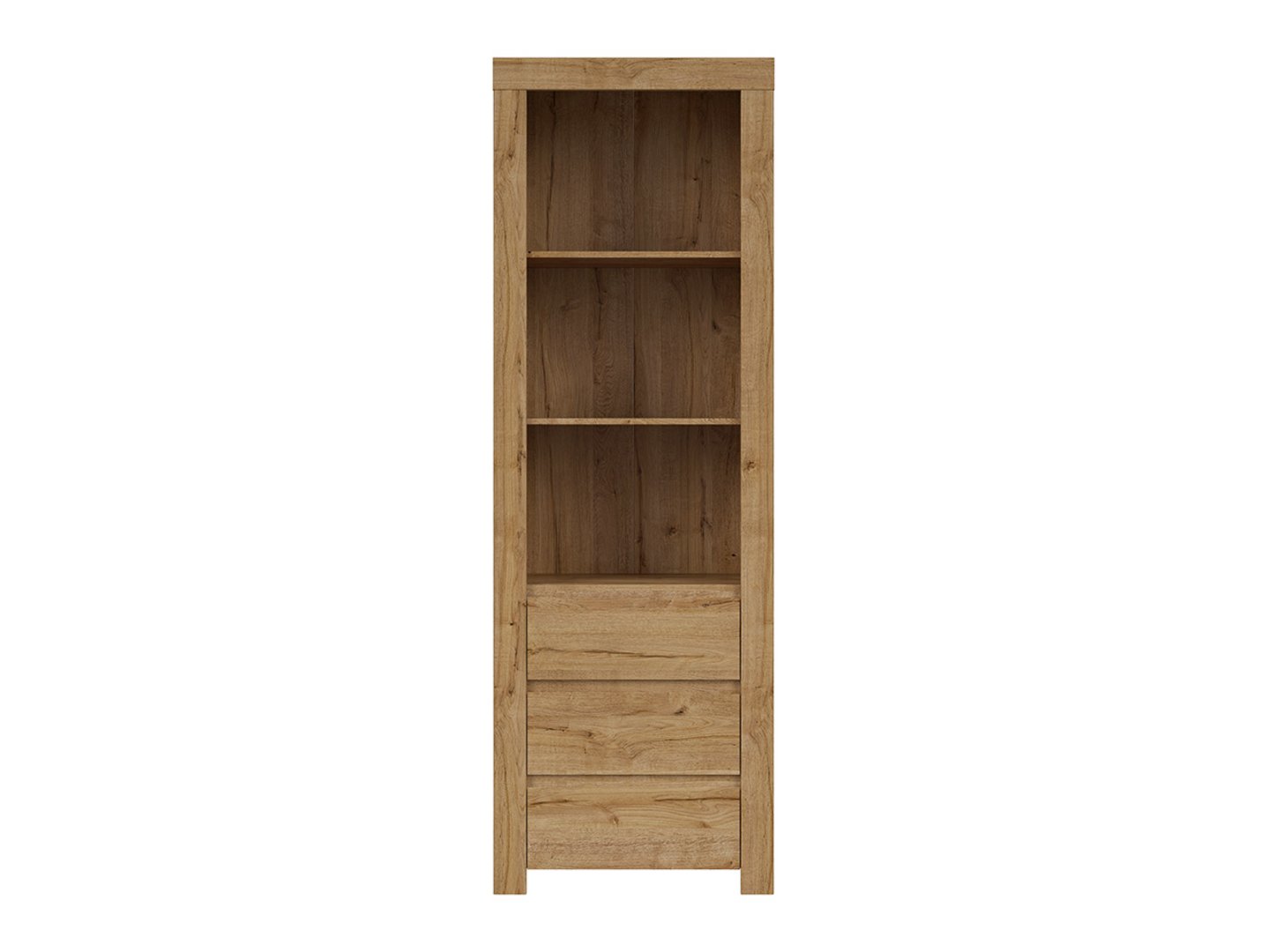 HOLTEN 68 cm Waterford ozolkoka atvērts plaukts ar trim atvilktnēm — изображение 2