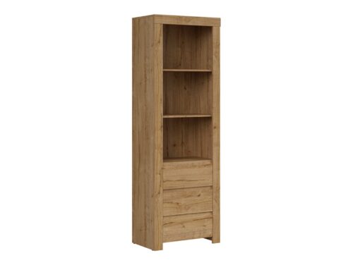 HOLTEN 68 cm Waterford ozolkoka atvērts plaukts ar trim atvilktnēm