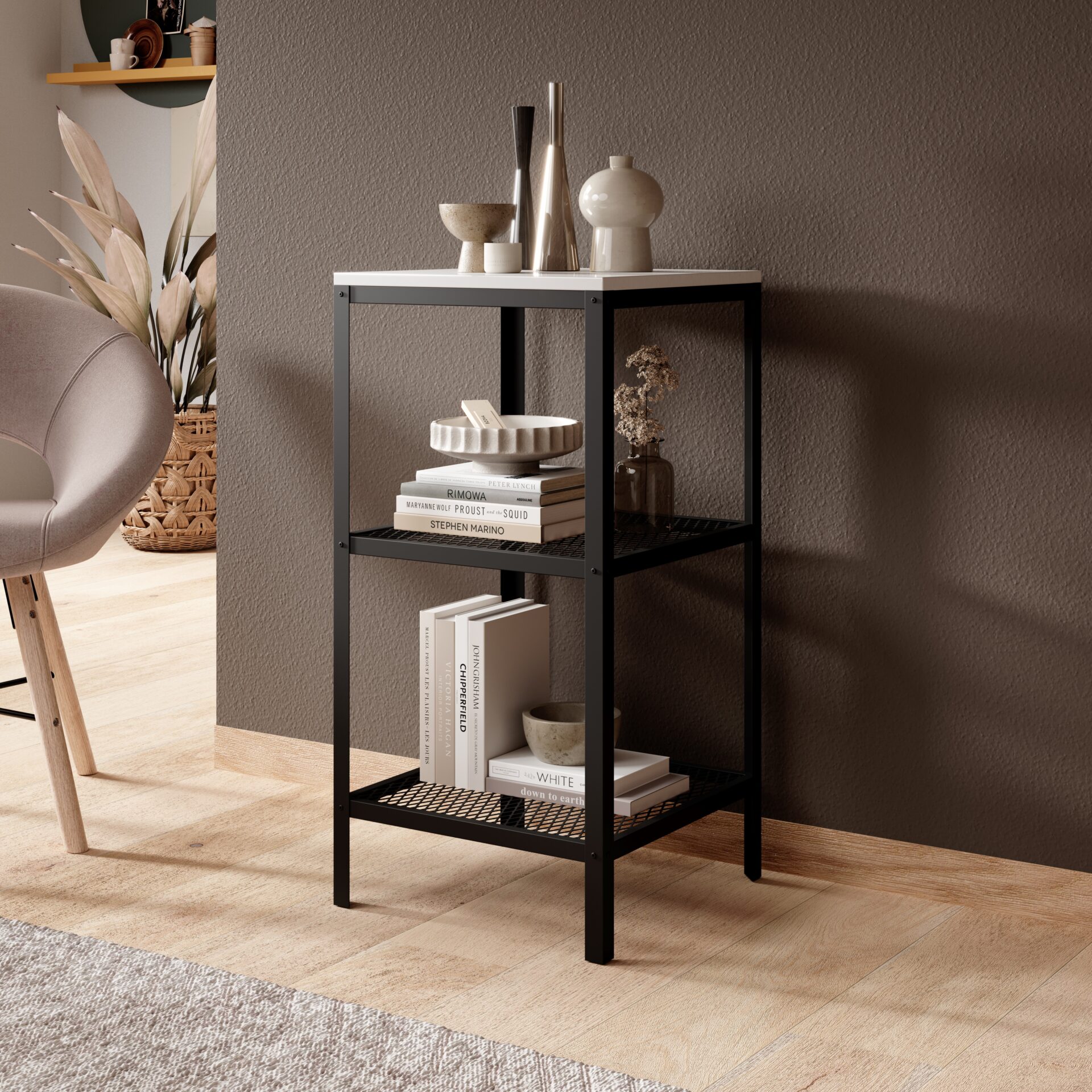 Rolin melnbalts spīdīgs ADRK grāmatu plaukts — изображение 2