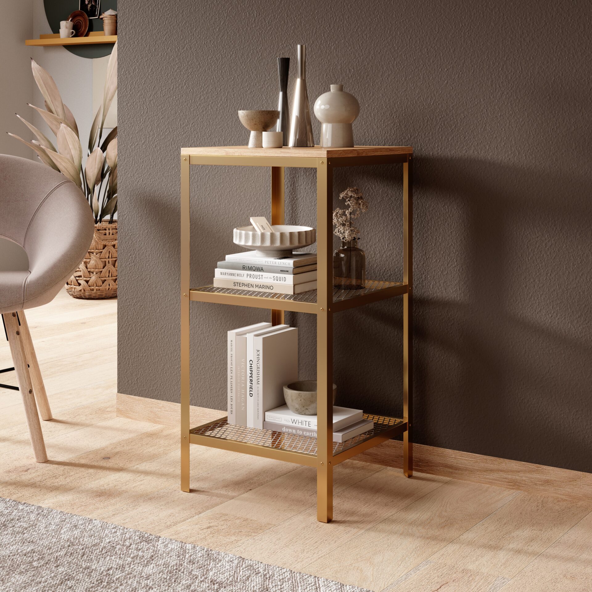 Rolin Gold/Oak Lancelot ADRK grāmatu plaukts — изображение 2