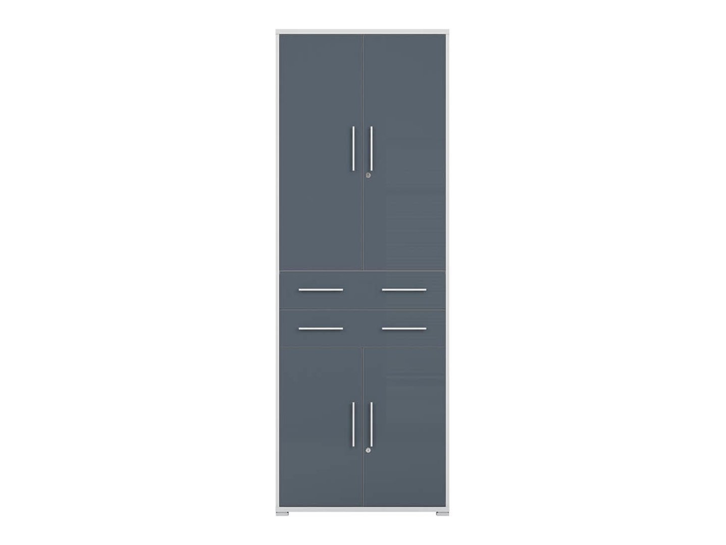OFFICE LUX 80 cm augsts slēgts plaukts, gaiši pelēks