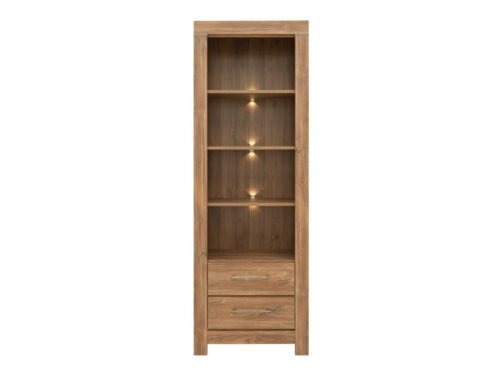 GENT grāmatu plaukts ar divām atvilktnēm, 68 cm, ozols, Stirling krāsa