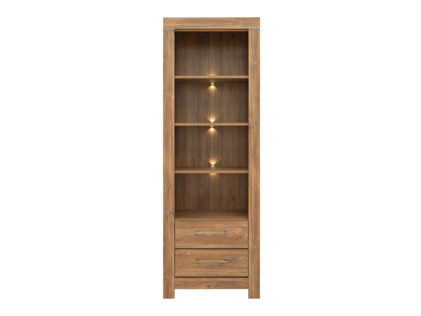 GENT grāmatu plaukts ar divām atvilktnēm, 68 cm, ozols, Stirling krāsa
