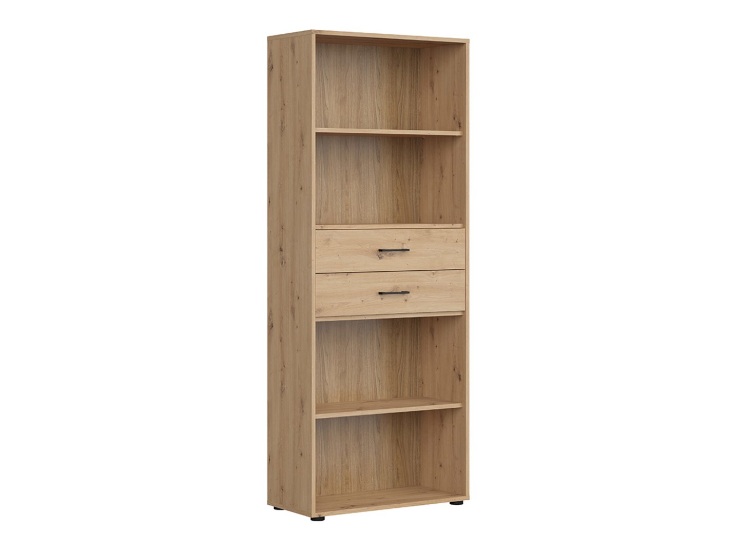 SPACE OFFICE grāmatu plaukts ar divām atvilktnēm, 80 cm, ozolkoka krāsā