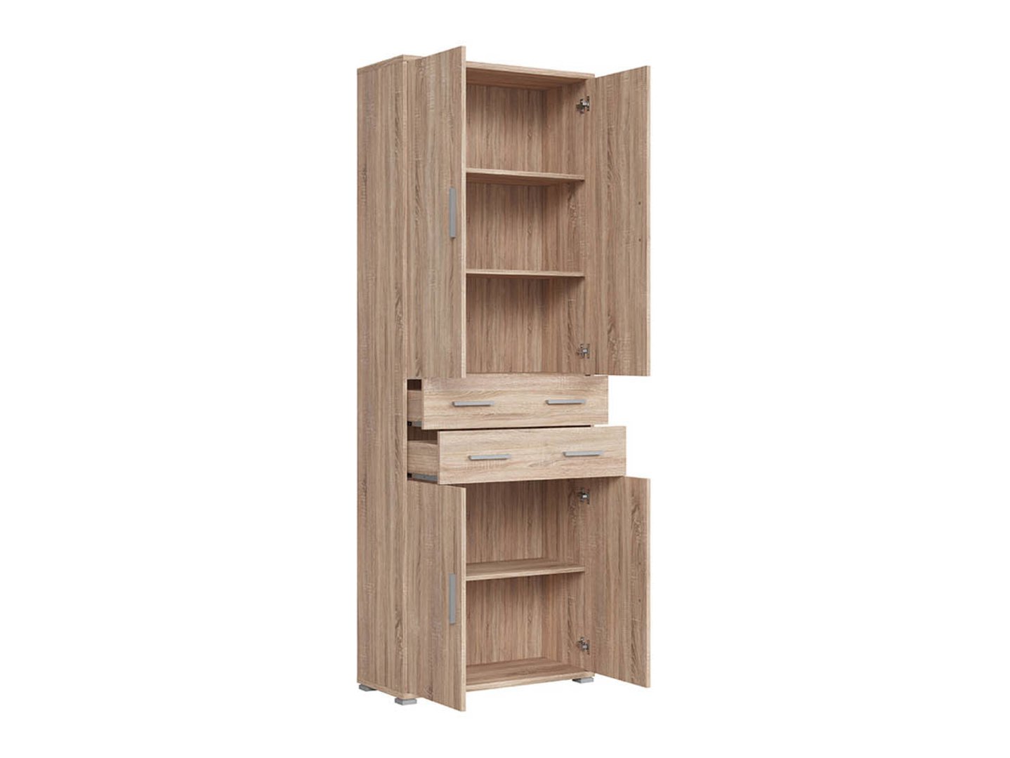 BRW OFFICE grāmatu skapis ar durvīm un atvilktnēm, 79 cm, Sonoma ozols — 3 attēls