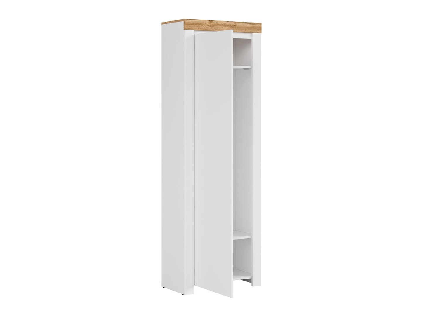 HOLTEN slēgts grāmatu plaukts ar vienviru durvīm 68.5 cm baltā krāsā/Wotan ozolkoka krāsā — 3 attēls